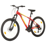 Vélo de montagne 21 vitesses Roues de 27,5 pouces 38 cm Rouge