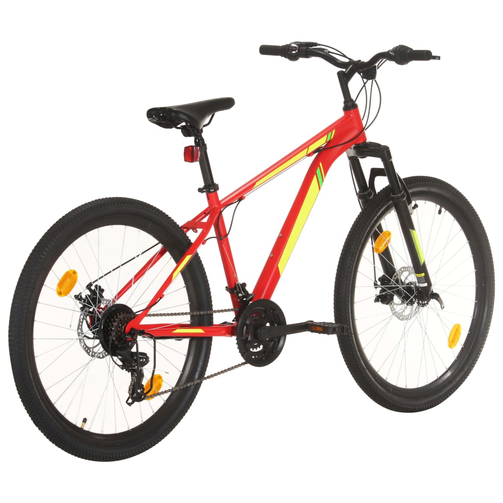 Vélo de montagne 21 vitesses Roues de 27,5 pouces 38 cm Rouge