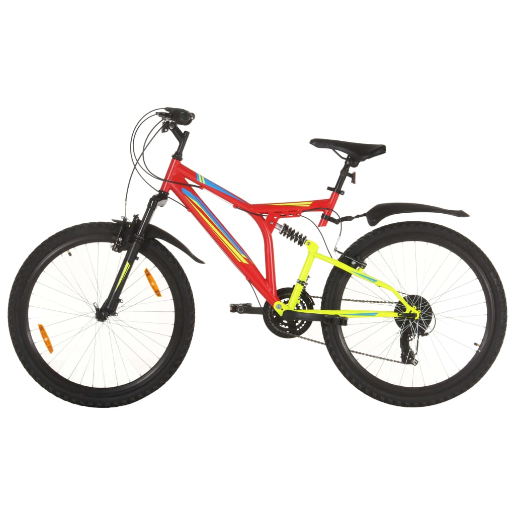 Vélo de montagne 21 vitesses Roue de 26 pouces 49 cm Rouge