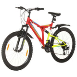 Vélo de montagne 21 vitesses Roue de 26 pouces 49 cm Rouge