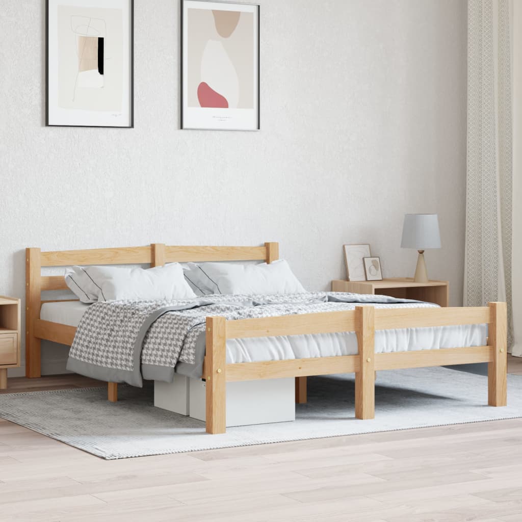 Cadre de lit sans matelas bois massif de pin 140x200 cm