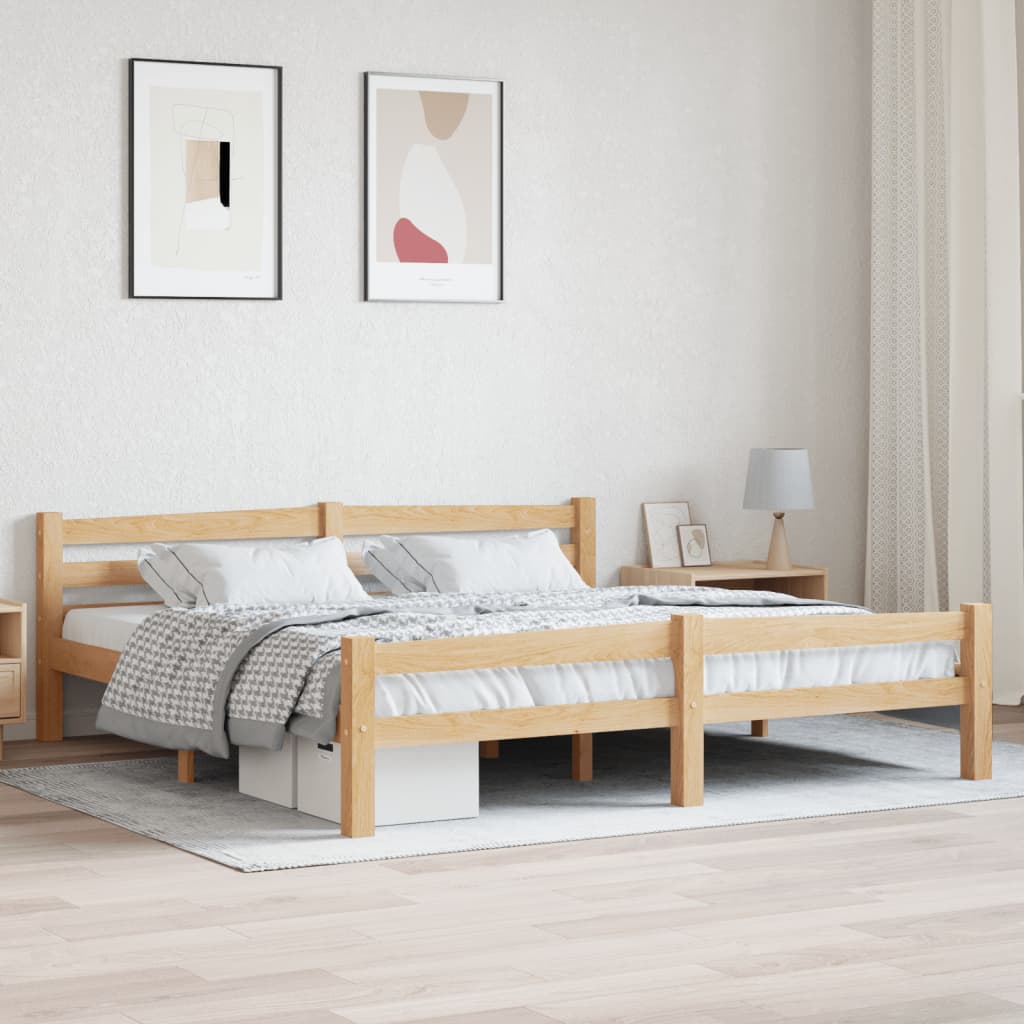 Cadre de lit sans matelas bois massif de pin 180x200 cm