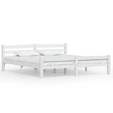 Cadre de lit sans matelas blanc bois massif de pin 180x200 cm