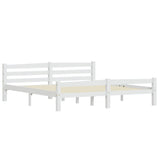 Cadre de lit sans matelas blanc bois massif de pin 180x200 cm