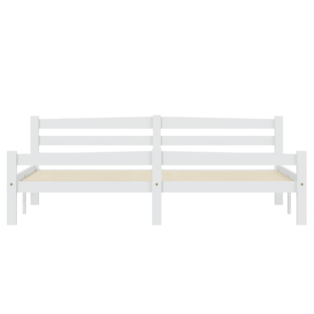 Cadre de lit sans matelas blanc bois massif de pin 180x200 cm