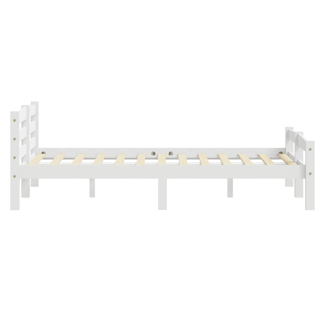 Cadre de lit sans matelas blanc bois massif de pin 180x200 cm