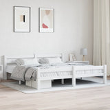 Cadre de lit sans matelas blanc bois massif de pin 180x200 cm