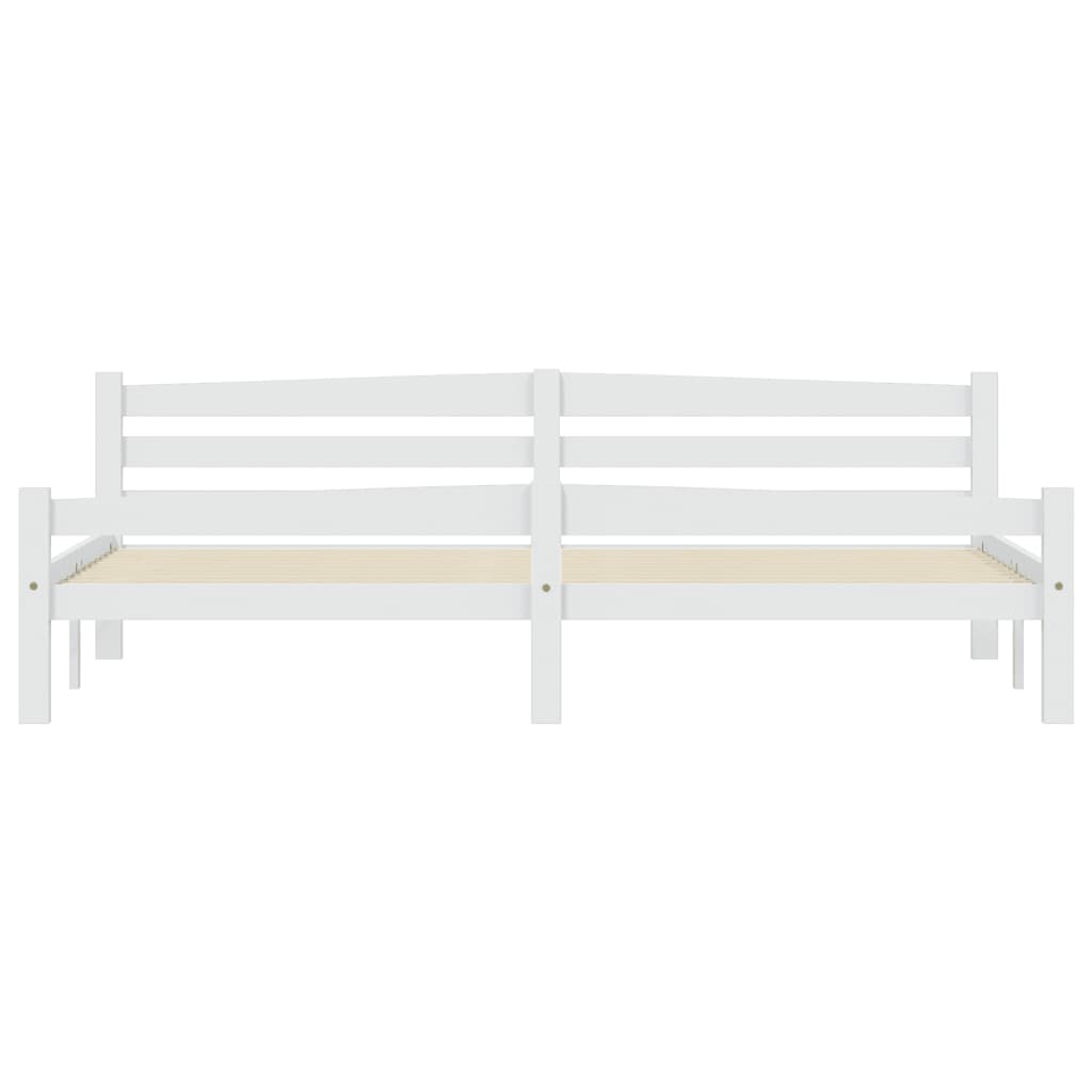 Cadre de lit sans matelas blanc bois massif de pin 200x200 cm