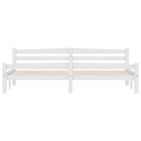 Cadre de lit sans matelas blanc bois massif de pin 200x200 cm