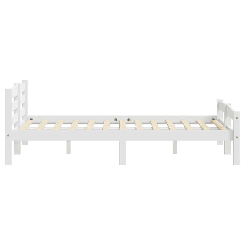 Cadre de lit sans matelas blanc bois massif de pin 200x200 cm