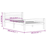 Cadre de lit sans matelas marron miel pin massif 100x200 cm