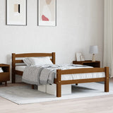 Cadre de lit sans matelas marron miel pin massif 100x200 cm