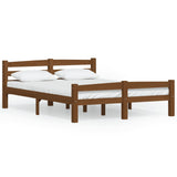 Cadre de lit sans matelas marron miel pin massif 120x200 cm