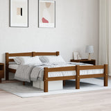 Cadre de lit sans matelas marron miel pin massif 120x200 cm