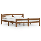 Cadre de lit sans matelas marron miel pin massif 160x200 cm