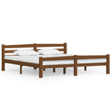 Cadre de lit sans matelas marron miel bois massif pin 180x200cm