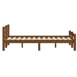 Cadre de lit sans matelas marron miel bois massif pin 180x200cm