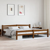 Cadre de lit sans matelas marron miel bois pin massif 200x200cm