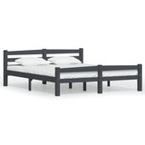 Cadre de lit sans matelas gris foncé pin massif 160x200 cm