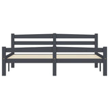 Cadre de lit sans matelas gris foncé pin massif 160x200 cm