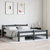 Cadre de lit sans matelas gris foncé pin massif 160x200 cm