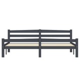 Cadre de lit sans matelas gris foncé pin massif 180x200 cm