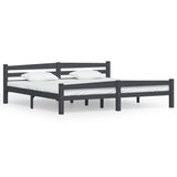 Cadre de lit sans matelas gris foncé pin massif 200x200 cm