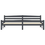 Cadre de lit sans matelas gris foncé pin massif 200x200 cm