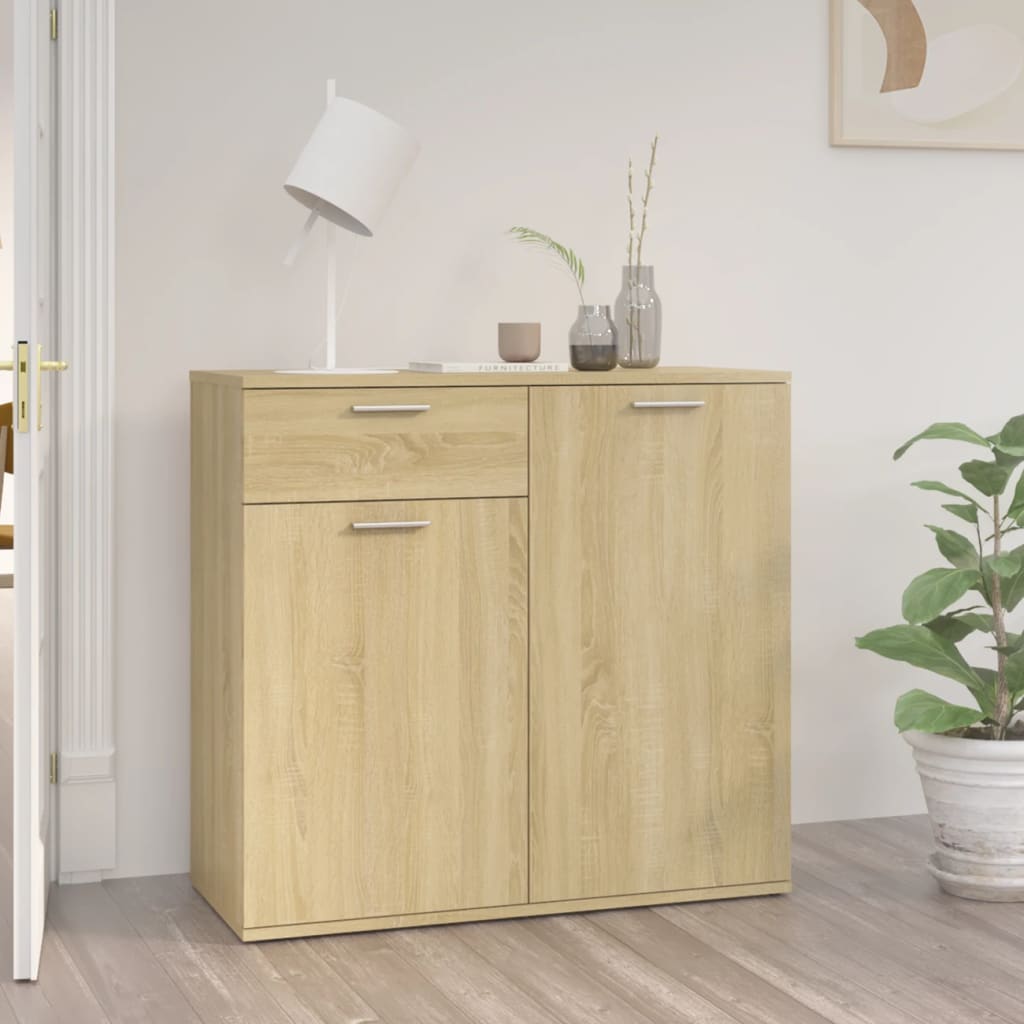 Sonoma oak sideboard 80x36x75 cm engineered wood