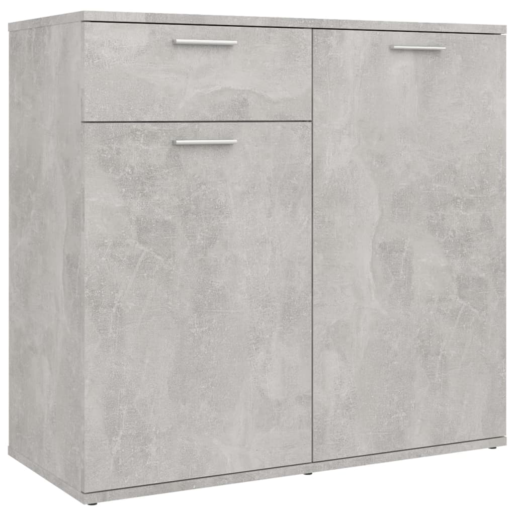 Concrete gray sideboard 80x36x75 cm engineered wood