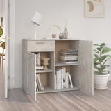 Concrete gray sideboard 80x36x75 cm engineered wood