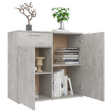 Concrete gray sideboard 80x36x75 cm engineered wood