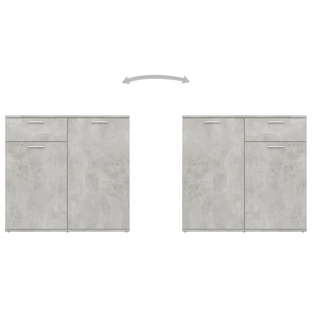 Concrete gray sideboard 80x36x75 cm engineered wood