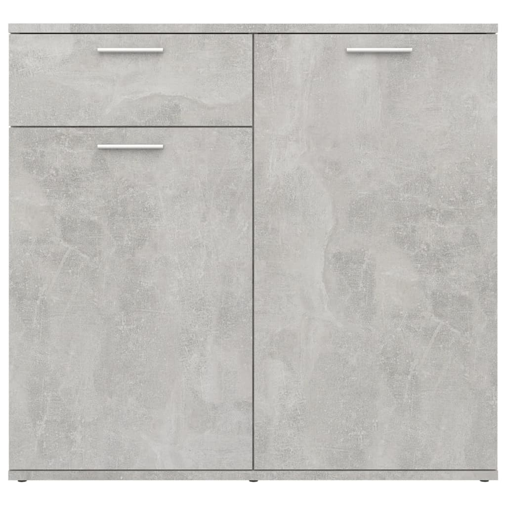 Concrete gray sideboard 80x36x75 cm engineered wood