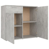 Concrete gray sideboard 80x36x75 cm engineered wood