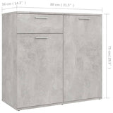 Concrete gray sideboard 80x36x75 cm engineered wood