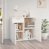 White high gloss sideboard 80x36x75 cm engineered wood