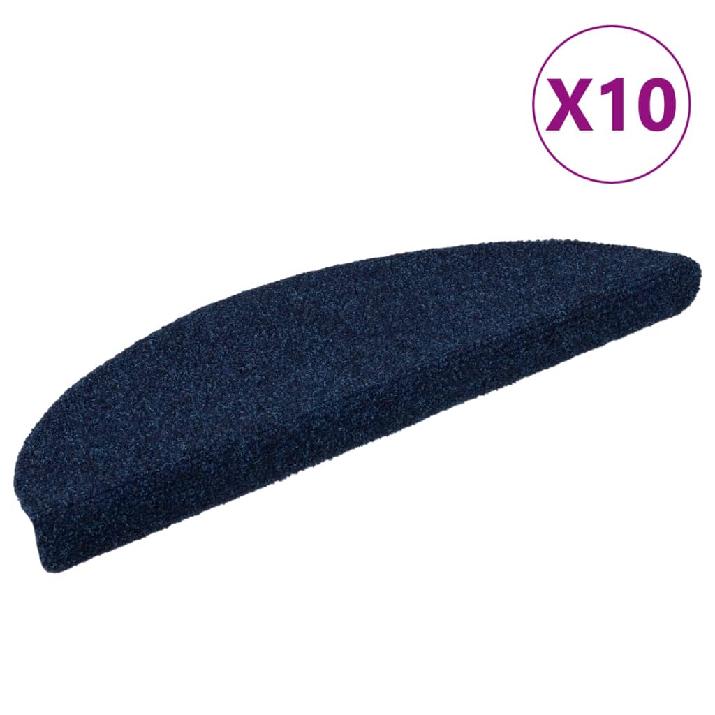 Tapis autoadhésifs 10 pcs Bleu marine 56x17x3 cm Aiguilleté