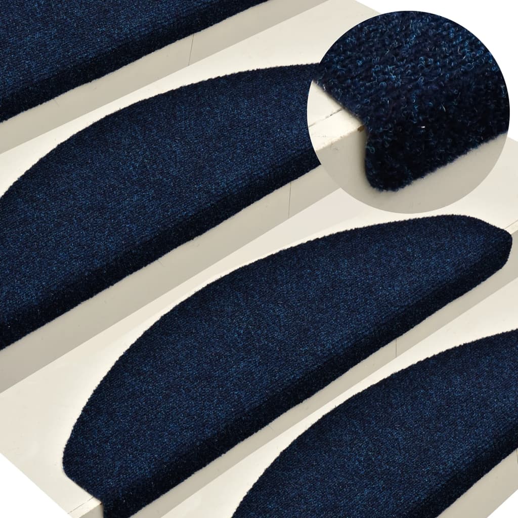 Tapis autoadhésifs 10 pcs Bleu marine 56x17x3 cm Aiguilleté