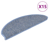 Tapis d'escalier autocollants 15 pcs 56x17x3 cm Bleu