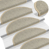 Tapis d'escalier autocollants aspect sisal 15 pcs 56x17x3 cm