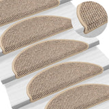 Tapis d'escalier autocollants 15 pcs 56x17x3 cm Beige foncé