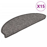 Tapis d'escalier autocollants aspect sisal 15 pcs 65x21x4 cm