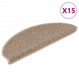 Tapis d'escalier autocollants 15 pcs 65x21x4 cm Sable