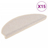 Tapis d'escalier autocollants aspect sisal 15 pcs 65x21x4 cm