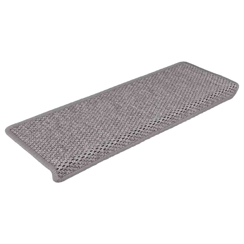 Tapis d'escalier autocollants 15 pcs 65x21x4 cm Argenté