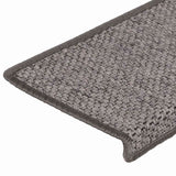 Tapis d'escalier autocollants 15 pcs 65x21x4 cm Gris et beige