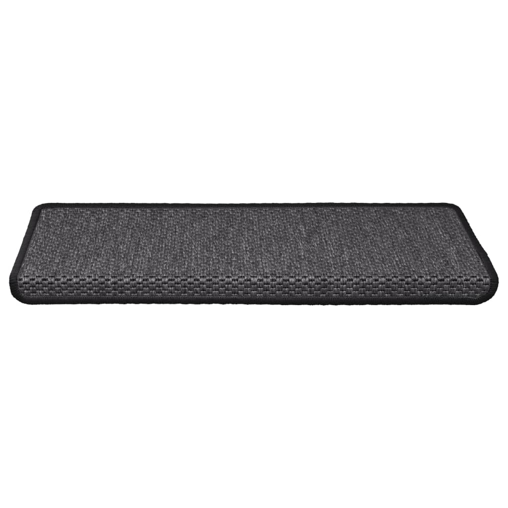 Tapis d'escalier autocollants 15 pcs 65x21x4 cm Anthracite