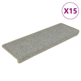 Tapis d'escalier autocollants aspect sisal 15 pcs 65x21x4 cm