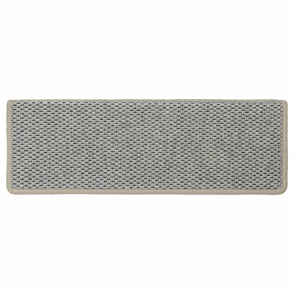 Tapis d'escalier autocollants aspect sisal 15 pcs 65x21x4 cm